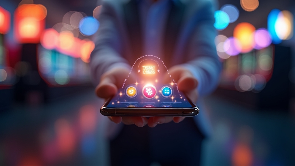 Smartphone met snelle toegang tot favoriete casinospellen en app-snelkoppelingen